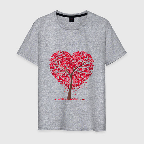Мужская футболка Дерево из сердец / Меланж – фото 1