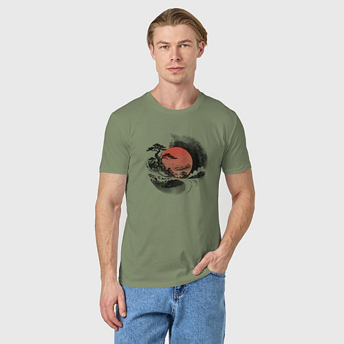 Мужская футболка Красный восход / Авокадо – фото 3