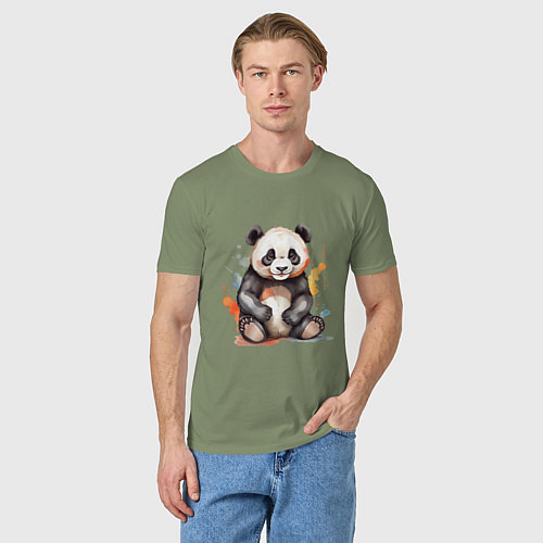 Мужская футболка Панда в кляксах / Авокадо – фото 3