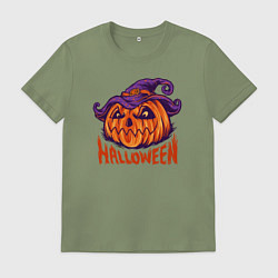 Футболка хлопковая мужская Halloween праздник, цвет: авокадо