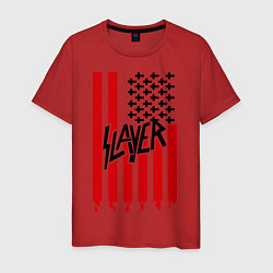 Футболка хлопковая мужская Slayer Flag, цвет: красный