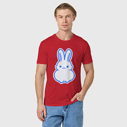 Футболка хлопковая мужская White bunny, цвет: красный — фото 2