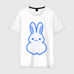 Футболка хлопковая мужская White bunny, цвет: белый