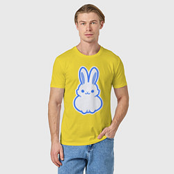 Футболка хлопковая мужская White bunny, цвет: желтый — фото 2