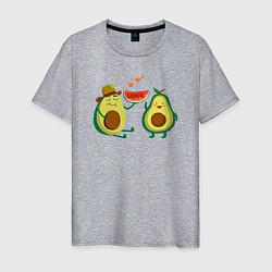 Футболка хлопковая мужская Парочка авокадо, цвет: меланж