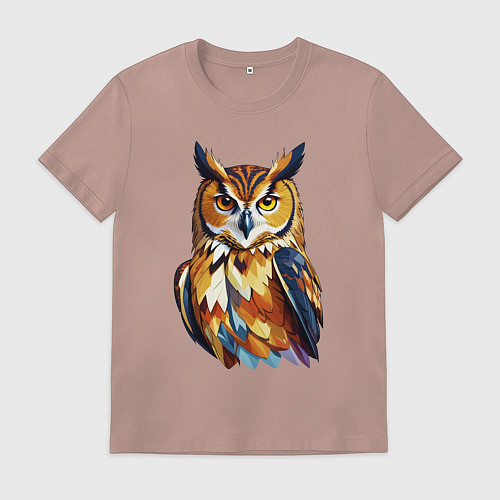 Мужская футболка Мудрый филин / Пыльно-розовый – фото 1