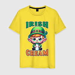 Футболка хлопковая мужская Irish Cream, цвет: желтый
