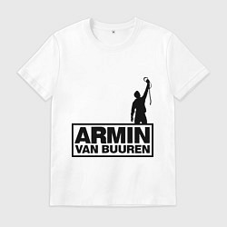 Футболка хлопковая мужская Armin van buuren, цвет: белый
