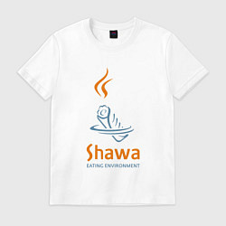 Футболка хлопковая мужская Shawa eating environment, цвет: белый