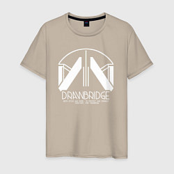 Футболка хлопковая мужская Drawbridge logo death stranding 2, цвет: миндальный