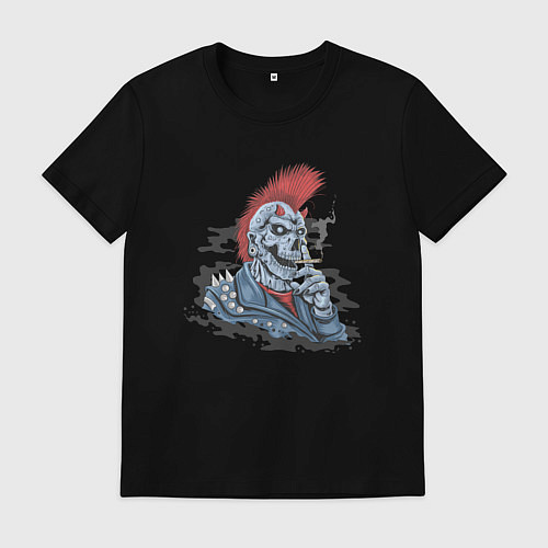 Мужская футболка Панк с сигаретой / Черный – фото 1