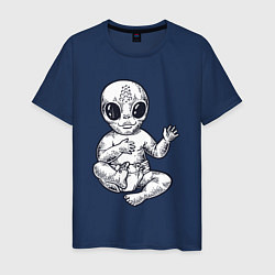 Футболка хлопковая мужская Baby alien, цвет: тёмно-синий