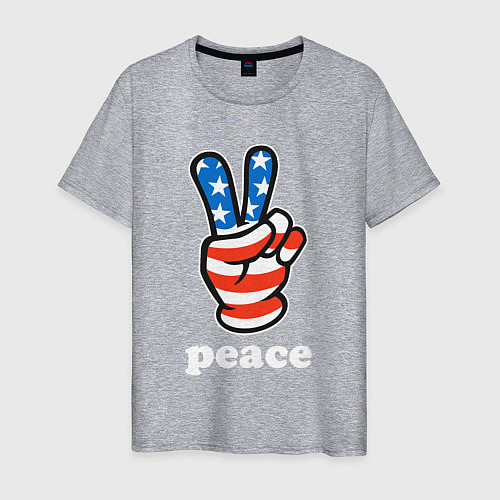 Мужская футболка USA peace / Меланж – фото 1