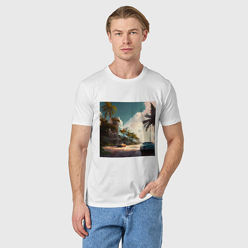 Мужская футболка Солнечный Майами / Белый – фото 3