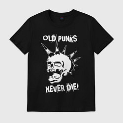 Футболка хлопковая мужская Old punk, цвет: черный