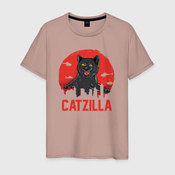 Футболка хлопковая мужская Catzilla, цвет: пыльно-розовый