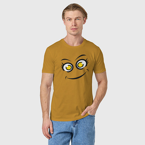 Мужская футболка Cute emoji / Горчичный – фото 3