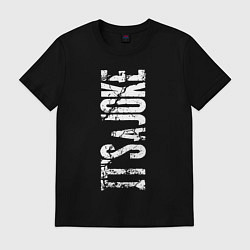 Футболка хлопковая мужская Надпись - это шутка, цвет: черный
