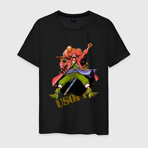 Мужская футболка Уссоп из аниме One Piece / Черный – фото 1