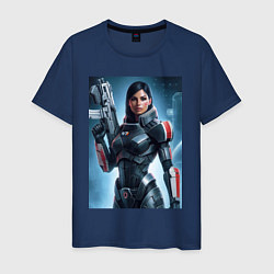 Футболка хлопковая мужская Mass Effect -N7 armor, цвет: тёмно-синий