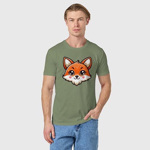 Мужская футболка Мордочка лисы / Авокадо – фото 3