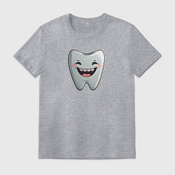Футболка хлопковая мужская Улыбающийся зуб, цвет: меланж