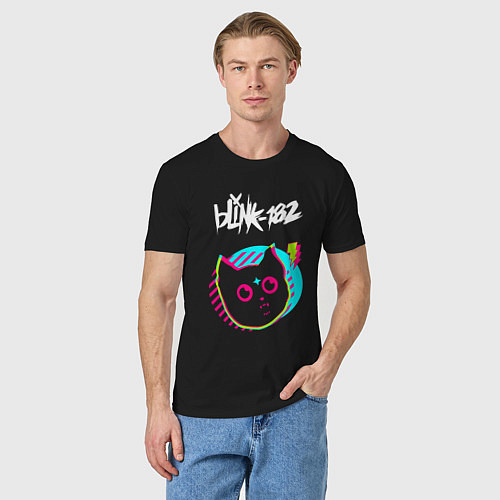 Мужская футболка Blink 182 rock star cat / Черный – фото 3