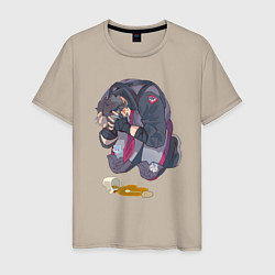 Футболка хлопковая мужская Oh no, my tea - Wriothesley, цвет: миндальный