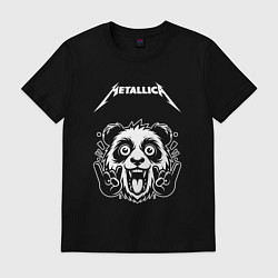 Футболка хлопковая мужская Metallica rock panda, цвет: черный