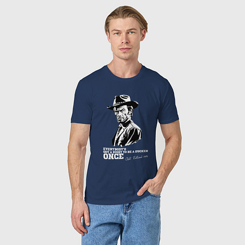 Мужская футболка Иствуд кино вестерн / Тёмно-синий – фото 3