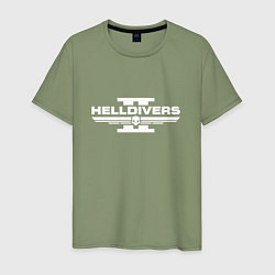 Футболка хлопковая мужская Helldivers 2, цвет: авокадо