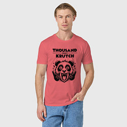 Футболка хлопковая мужская Thousand Foot Krutch - rock panda, цвет: коралловый — фото 2