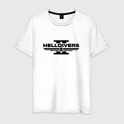 Футболка хлопковая мужская Helldivers 2 - black, цвет: белый