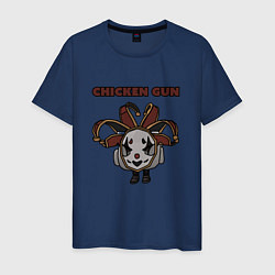 Футболка хлопковая мужская Chicken gun clown, цвет: тёмно-синий