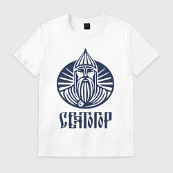Футболка хлопковая мужская Святогор, цвет: белый