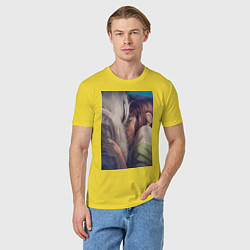 Футболка хлопковая мужская Тихиро Огино Хаку Унесённые призраками, цвет: желтый — фото 2