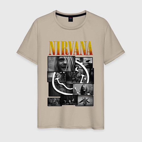 Мужская футболка Nirvana kurt krist dave / Миндальный – фото 1