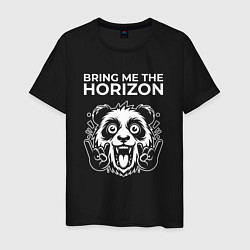 Футболка хлопковая мужская Bring Me the Horizon rock panda, цвет: черный