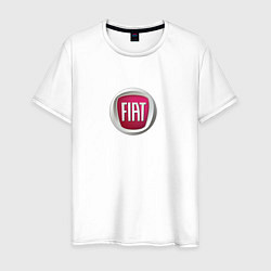 Футболка хлопковая мужская FIAT sport auto logo, цвет: белый