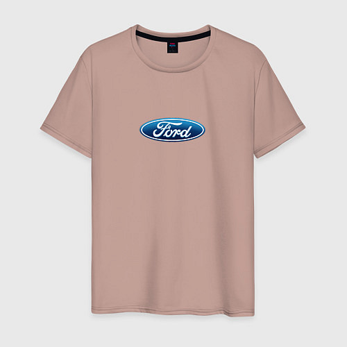 Мужская футболка FORD авто спорт лого / Пыльно-розовый – фото 1