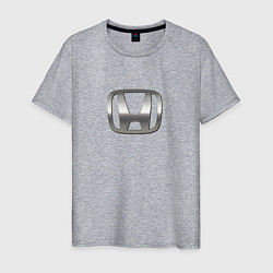 Футболка хлопковая мужская Honda logo auto grey, цвет: меланж