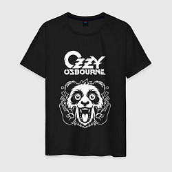 Футболка хлопковая мужская Ozzy Osbourne rock panda, цвет: черный