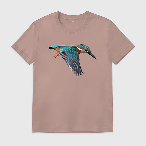 Мужская футболка Зимородок летит / Пыльно-розовый – фото 1