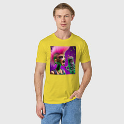 Футболка хлопковая мужская Barbie and punks not dead, цвет: желтый — фото 2