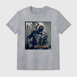 Футболка хлопковая мужская Cool cat - punks not dead, цвет: меланж