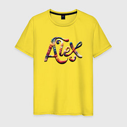 Футболка хлопковая мужская Alex yarn art, цвет: желтый