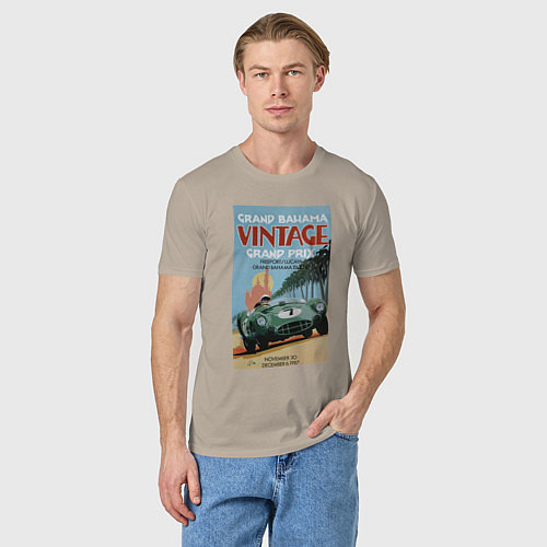 Мужская футболка Grand Prix VINTAGE / Миндальный – фото 3
