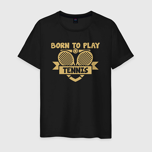 Мужская футболка Рождён играть в теннис / Черный – фото 1