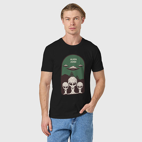Мужская футболка Пришельцы - alien zone / Черный – фото 3