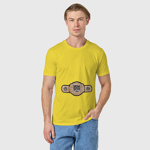 Мужская футболка Wwe Чемпион мира в тяжёлом весе / Желтый – фото 3